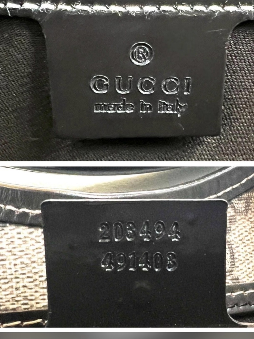 Gucci GG Canvas Shoulder Bag Black Leather Trim Gold Hardware Hobo Tote Bag - Picture 6 of 8